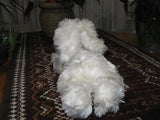 Antique Fechter Austria 14 Inch Laying White Mohair Bunny Rabbit 1950s