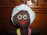 Vintage Black Doll Set Handmade Stuffed Fabric Dolls Lot of 2
