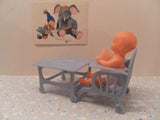 Vintage 1970s Fiba Doll Made in Italy Beds Highchair 6 Dolls Set ES Germany