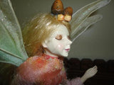 Forest Fairy Doll with Wings Bendable Legs & Arms Hand Painted Handmade