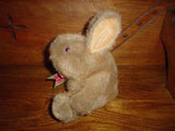 24K Mighty Star Brown Bunny Rabbit Plush Toy 7 Inch 5322 Vintage 1987