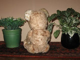 Antique 1930s Dutch Van Gelden Jointed Teddy Bear Open Mouth Beige MOHAIR 12in.