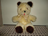 Old Antique Nicky's Toy Teddy Bear Tongue 19 inch Yellow & Brown Plush 1950s