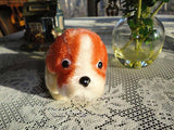 Antique Spaniel Dog Orange and Beige Mohair