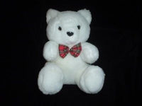 Ganz Sitting Bear ASST White G109 Plaid Bow 7 Inch 1993 1994