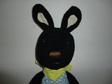 Le Sucre France BLACK BUNNY Rabbit Retired 18" HTF Baby Safe 100% Green Product