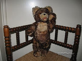 Antique Fechter Old Teddy Bear Austria 17.7 Inch Brown Mohair Open Mouth