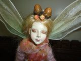 Forest Fairy Doll with Wings Bendable Legs & Arms Hand Painted Handmade