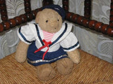 Vintage 1980s Dutch Teddy Bear Sailor Girl