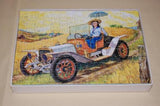 Vintage 70s Jumbo Jigsaw Puzzle Lady Oldtimer Antique Car Artist Robert Pettes