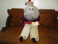 Vtg Porcelain Pierrot Clown Doll 2ft  OOAK Hand Paint Artist Christine Robichaud