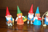 David The Gnome Set of 8 Gnomes Rubber Toys Smoking Pipe Asian Man with Cane