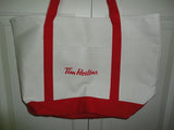 Tim Hortons Horton's TOTE BAG Canvas Red & Beige New RARE