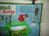 Vintage Made in Ireland Land of Song by Nelson Pure Linen Cloth 30x20inch