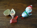 2 Christmas Ornaments Santa Snowmobile Partridge Pear Tree 1984 1992