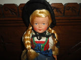 Antique Innsbruck Wilten Austria Folklore Doll Hard Plastic 9.5 inch w Tag