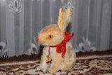 Old Antique 1950s Hermann Germany Beige Mohair Bunny Rabbit With ID