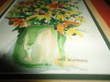 Original Anne Armstrong Art Water Color Painting 1992 Flower Vase Bouquet Signed