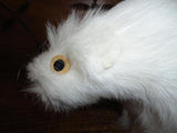 White Real Fur Polar Bear Ornament Leather Eyes