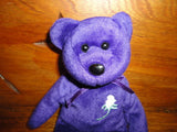 Ty Beanie Babies PRINCESS Diana Purple Bear 1997 Handmade China