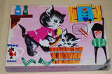 Antique 1950s Ravensburg Pussycat's Bath 20 Pcs Wooden Jigsaw Puzzle