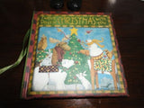 Christmas Set of 3 HC Miniature Books & Santa Figure