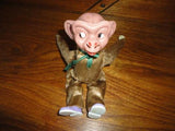 Antique Tin Toy Key Wind Up Tumbling Monkey Silk Plush Metal