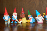 David The Gnome Set of 9 Working Gnomes & Hockey Player Rubber Toy Figures