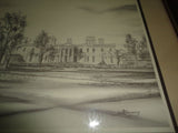 Artist Moriarity DUNDURN CASTLE Hamilton Canada Vintage Framed Art Print RARE