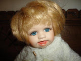 Porcelain Musical Moving Baby Doll w Teeth Glass Eyes Wind up Twinkle Lil Star