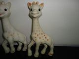 Delacoste France SOPHIE the GIRAFFE Vintage Rubber Squeaker Toy Lot of 2