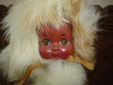 RELIABLE Canada Indian Eskimo Real Fur Baby Doll Suede Clothing 9in Jointed 1956