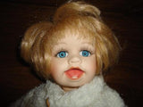 Porcelain Musical Moving Baby Doll w Teeth Glass Eyes Wind up Twinkle Lil Star