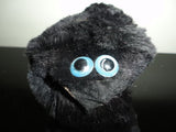 Handmade Black Fur Leather Raven Crow Figurine 2.5 inch