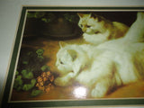 Vintage Persian Kittens Art Print Framed