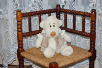 Old UK Soft Creme Dog Bear Plush Suede Fur Vest 15 Inch