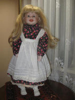 Vintage Porcelain Blonde Doll Frieda Europe 62 CM