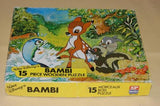 Vintage Walt Disney 15 Piece Bambi Thumper Flower Wood Puzzle 1979 Made England