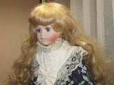 Vintage Porcelain Doll Naomi Spring Dress Wicker Flower Basket Europe 42.5 CM