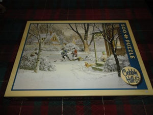 Cobble Hill Puzzle BACKYARD HEROES Canadian Artist Douglas Laird 500 PC Hockey