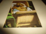 Antique Large Steiff Teddy Bear Baby in Wicker Carriage Glass Framed Picture