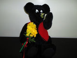 OOAK Handmade Comical BLACK BEAR Bee on Nose Suede Paws 15"