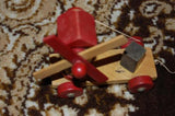 Antique 1950s Wooden Stacking Dog Toy & Windmill Wood Pulling Toys