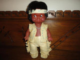 Vintage Regal Canada Native American Boy Doll Leather Outfit Beads & Moccasins