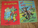 Antique 1960s Rare Lot of 2 Dean's Rag Books Playtime & My Animal  Deans UK