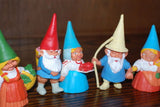 David The Gnome Set of 8 Gnomes Rubber Toys Smoking Pipe Asian Man with Cane