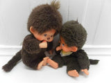 Vintage 2 Monchichi with Pacifiers & German Wool Mouse Mint in Bag