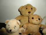 Lot of 5 Cute Little Teddy Bears Various Makers UK / USA Pink Ribbon