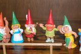 David The Gnome Set of 10 Music Gnomes Rubber Toys Bagpipe Flute Cello