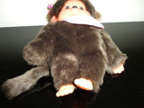 Sekiguchi Japan Monchhichi 2 Monkey Lot Boy and Girl Doll Toy Set 7 inch